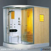 R-Shape Dual Chav Dej thiab Sauna Alarm Combo nrog Iav Rooj MER-044