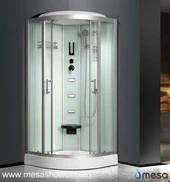 Sector Kaum Tempered Iav Dej Enclosure Nrog Lub Rooj Thiab Cov Tais