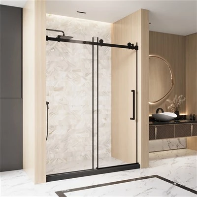Matt Black Sliding Shower Door
